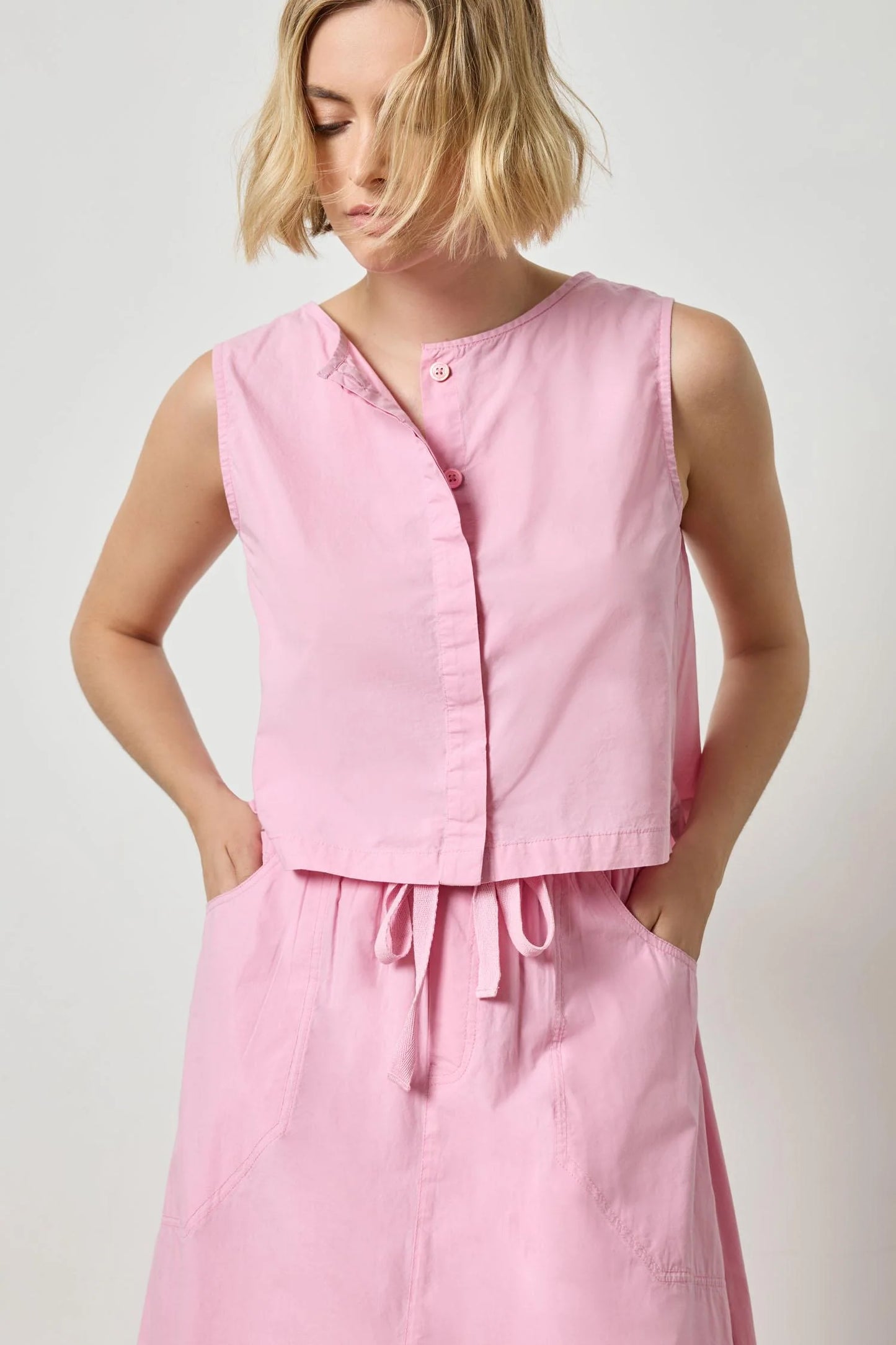 Hidden Placket Top Taffy