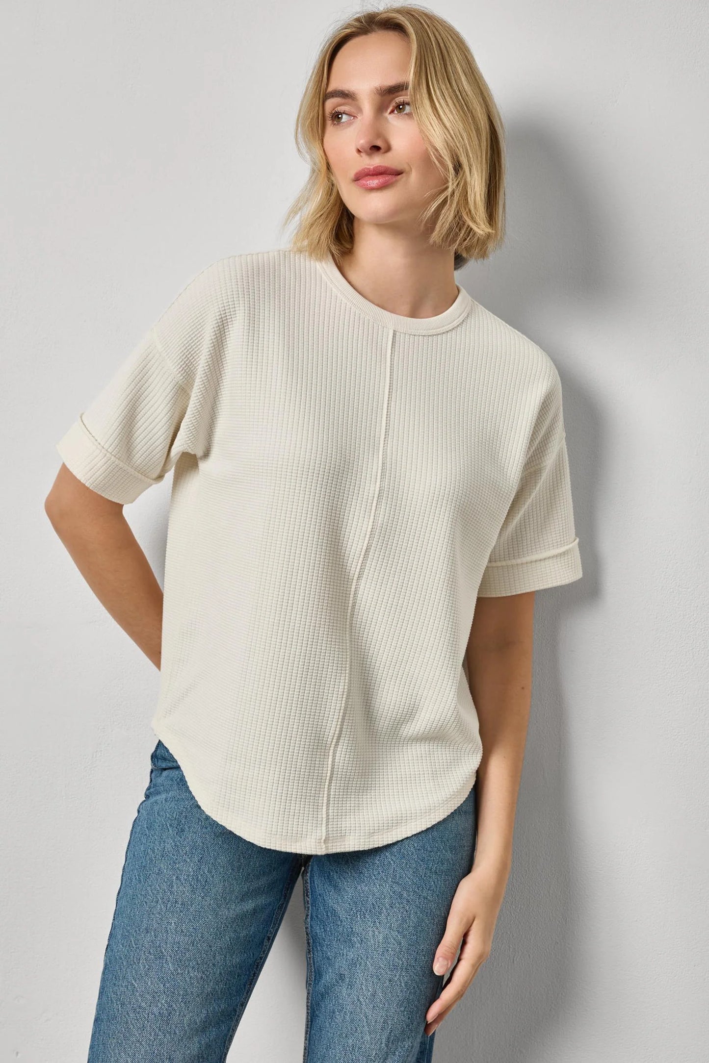 Drop Shoulder Sweatshirt Ecru