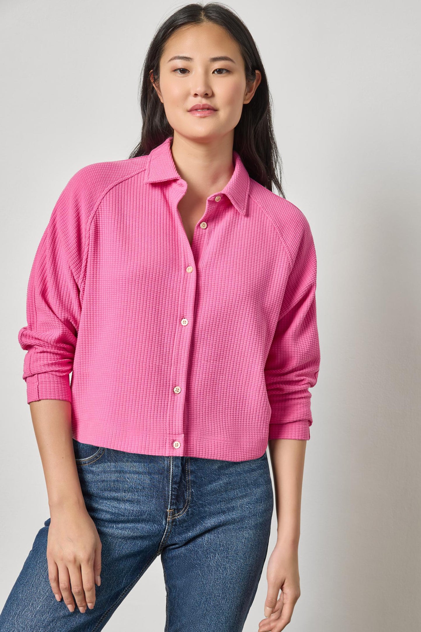 Easy Raglan Button Down Dahlia