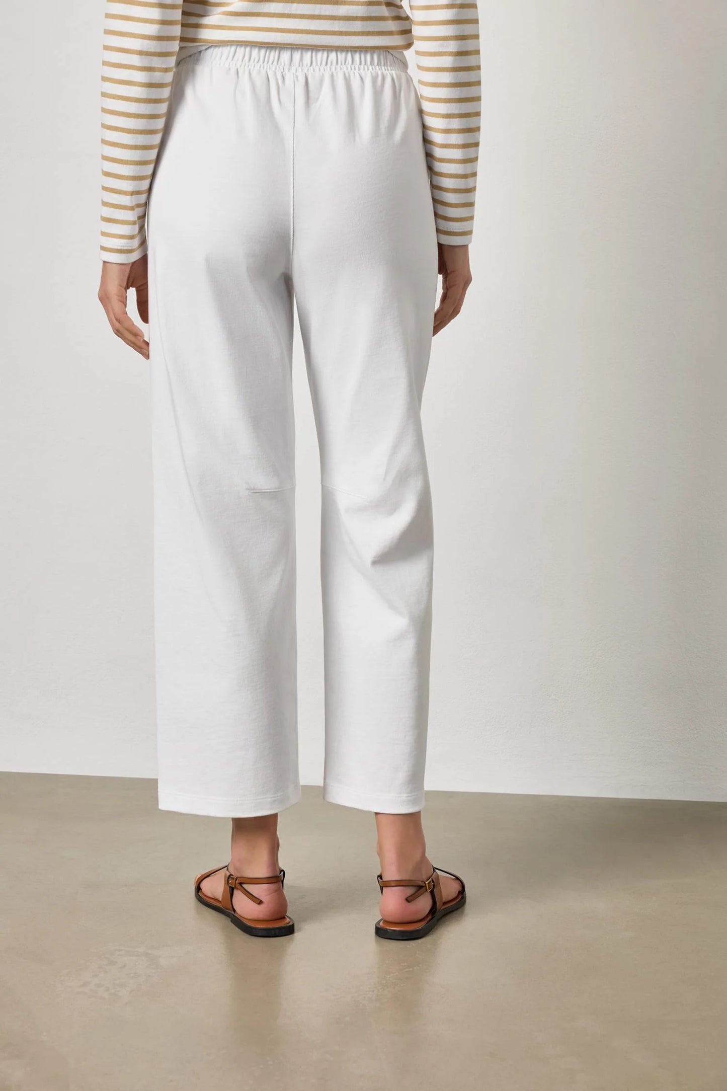 Side Panel Straight Leg Pant White