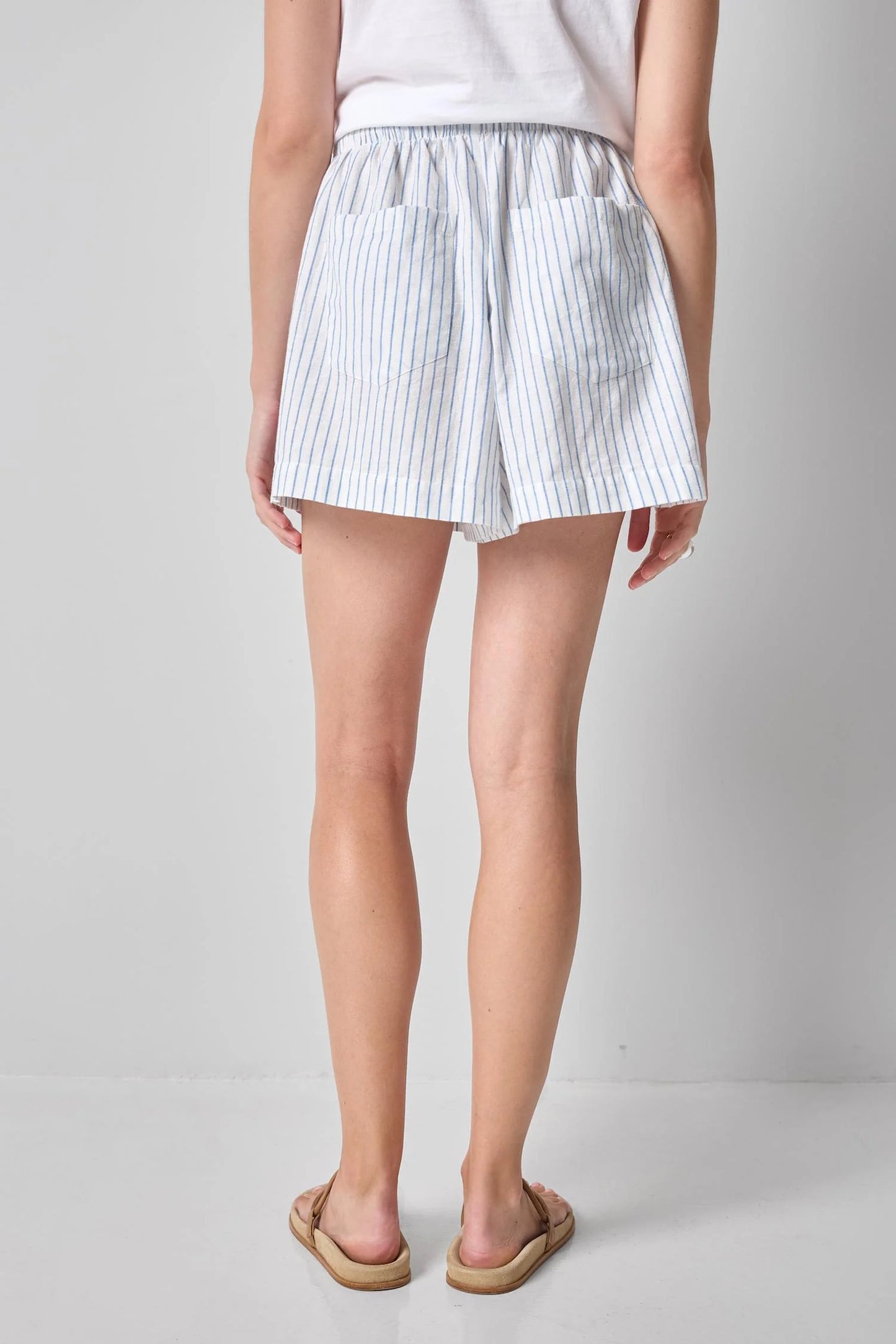 Striped Drawstring Short Capri Stripe