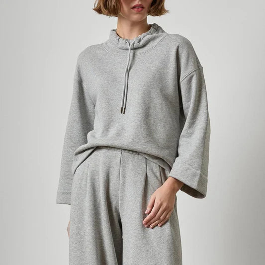 Easy Scrunch Neck Heather Grey