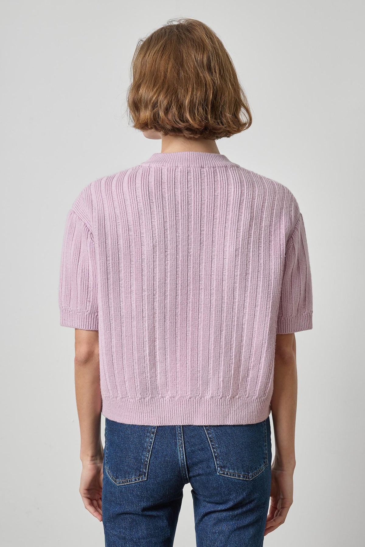 Textured Easy Crewneck Sweater Sugarplum
