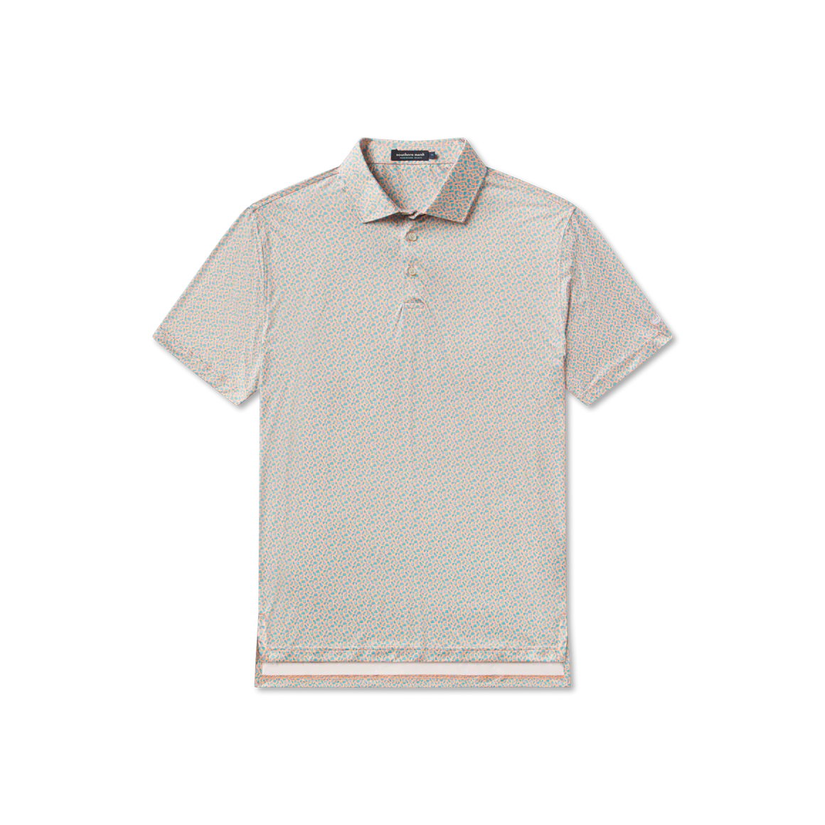 Flyline Performance Polo Salt & Lime Peach/Teal