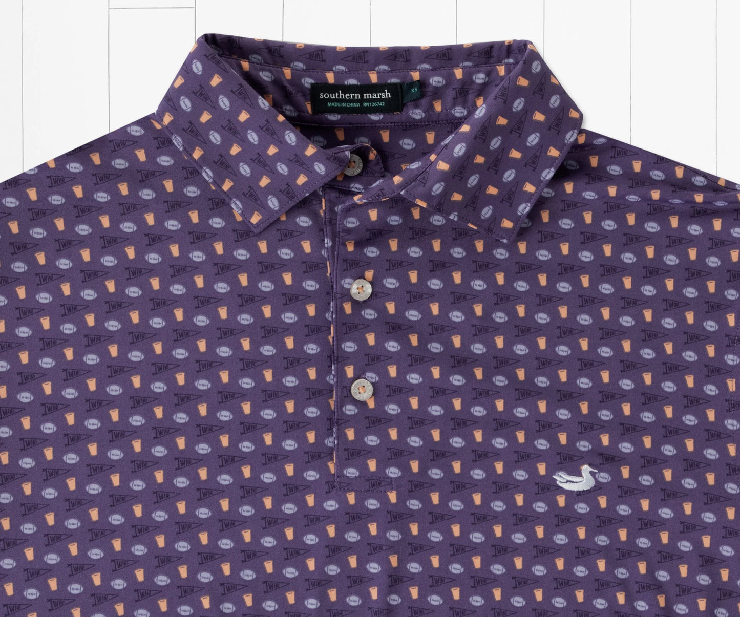 Pick Six Polo Purple/Yellow