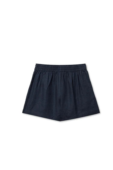 Linen Short w/ Elastic Navy