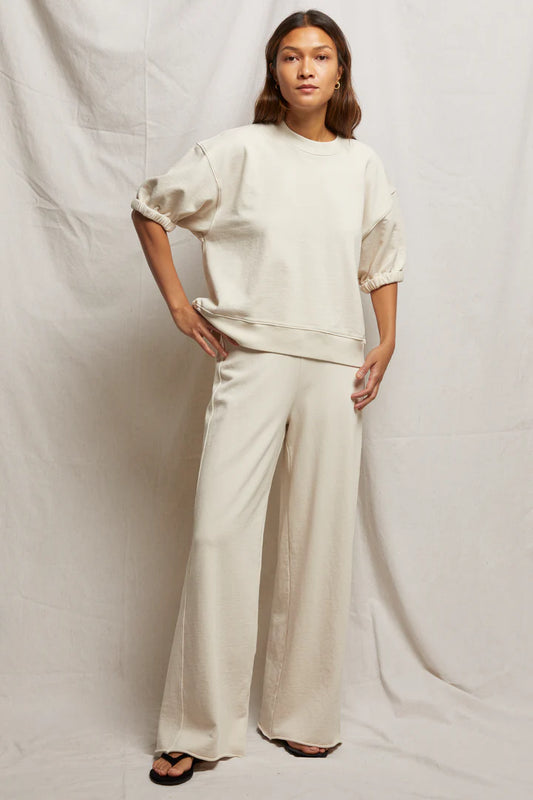 Cotton Wide Leg Trouser Sugar