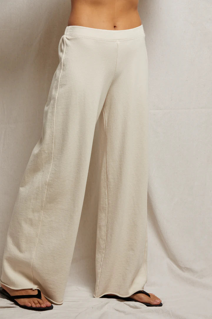 Cotton Wide Leg Trouser Sugar