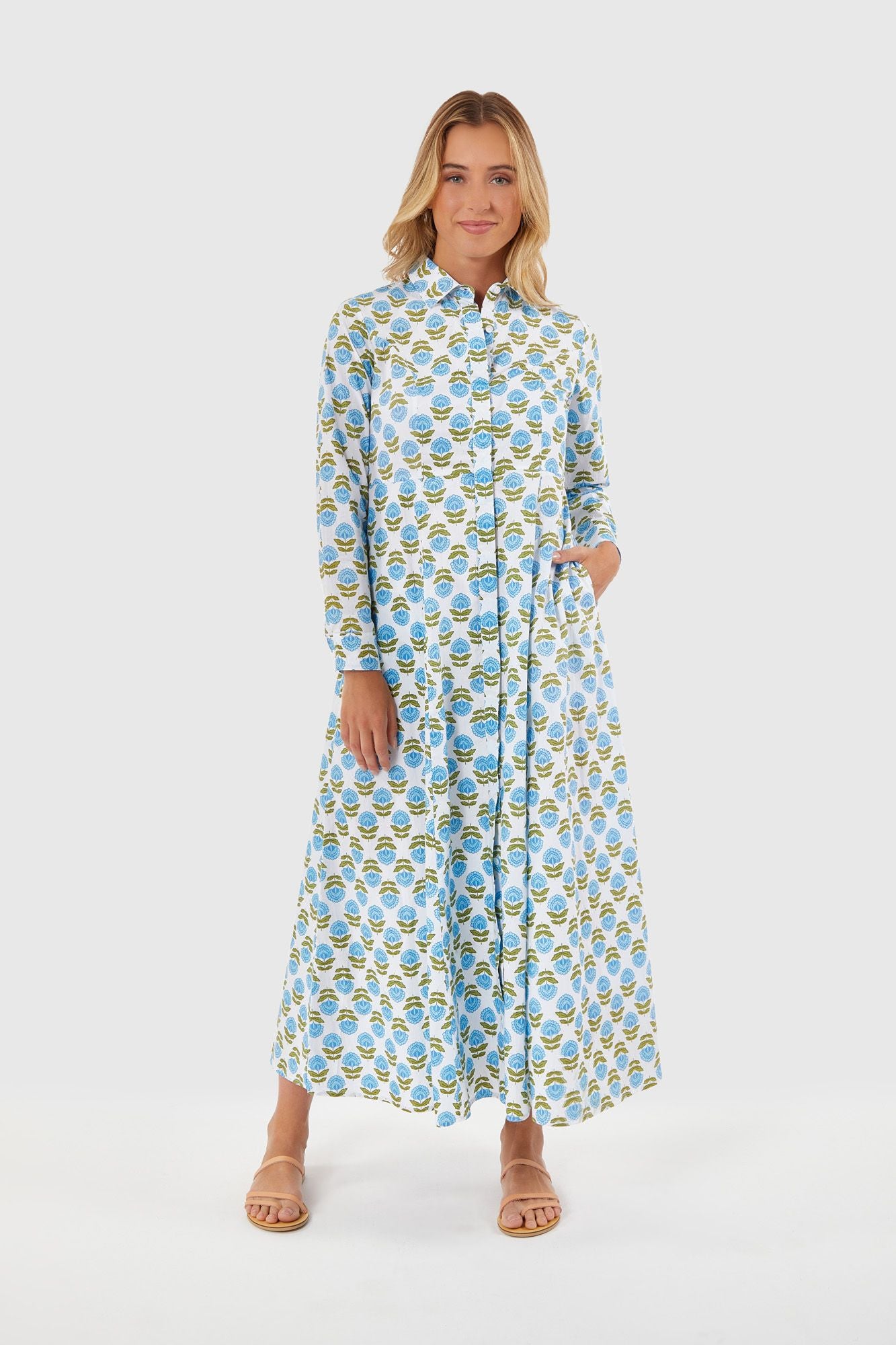 Classic Shirtdress Liv Blue Motif