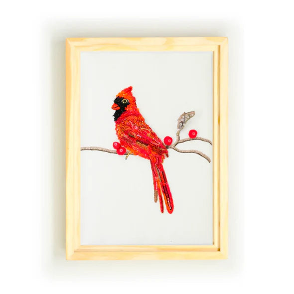 Red Cardinal Beaded Art