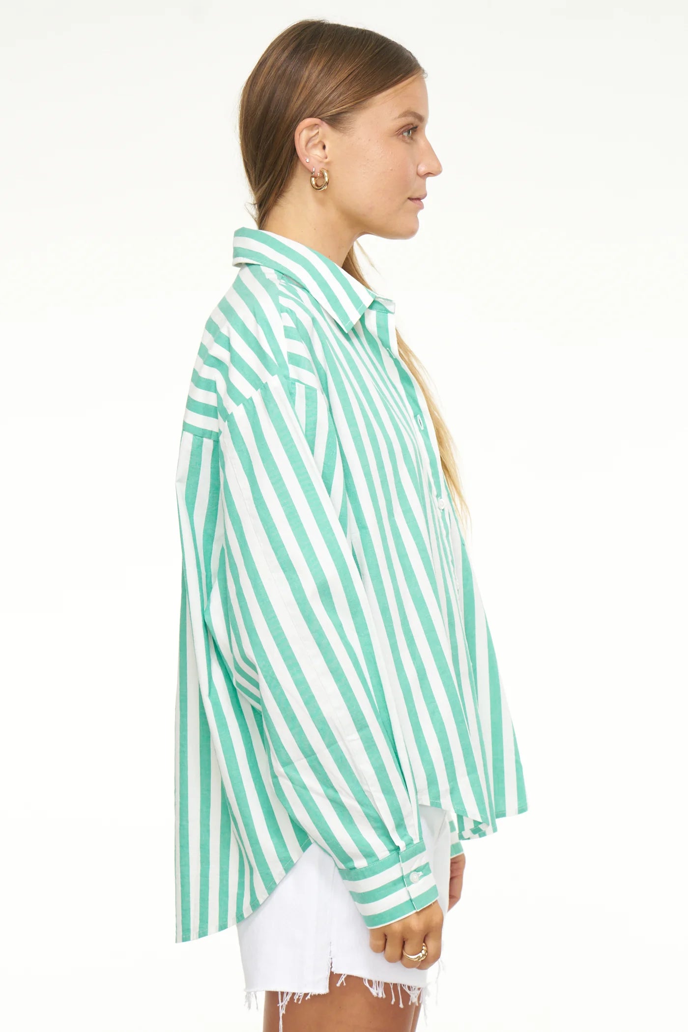 Sloane Oversized Button Down Clover Stripe