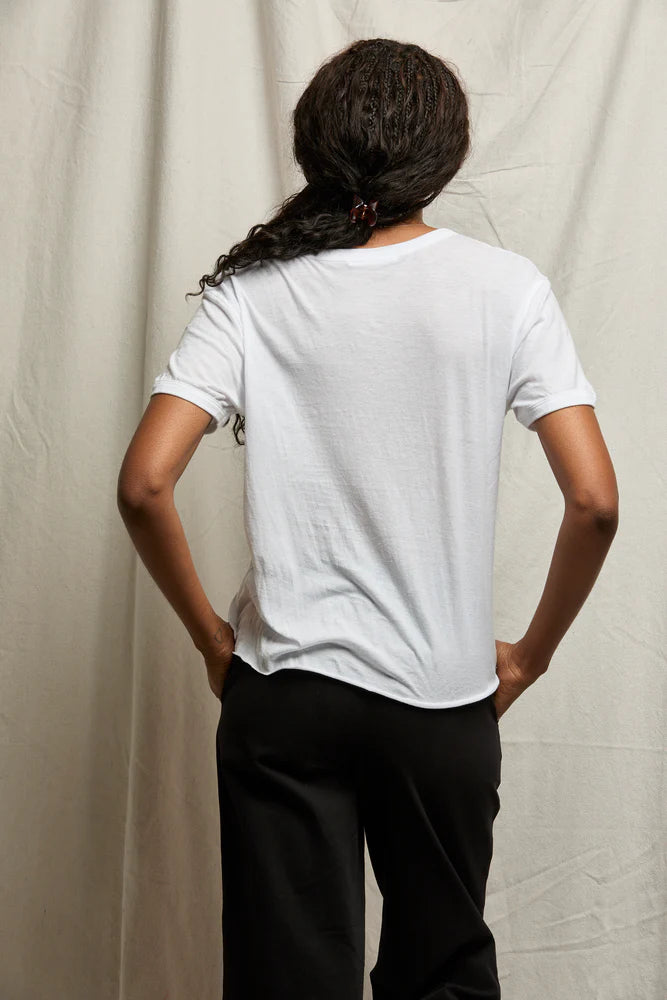 Light French Jersey SS Crew Neck Tee White