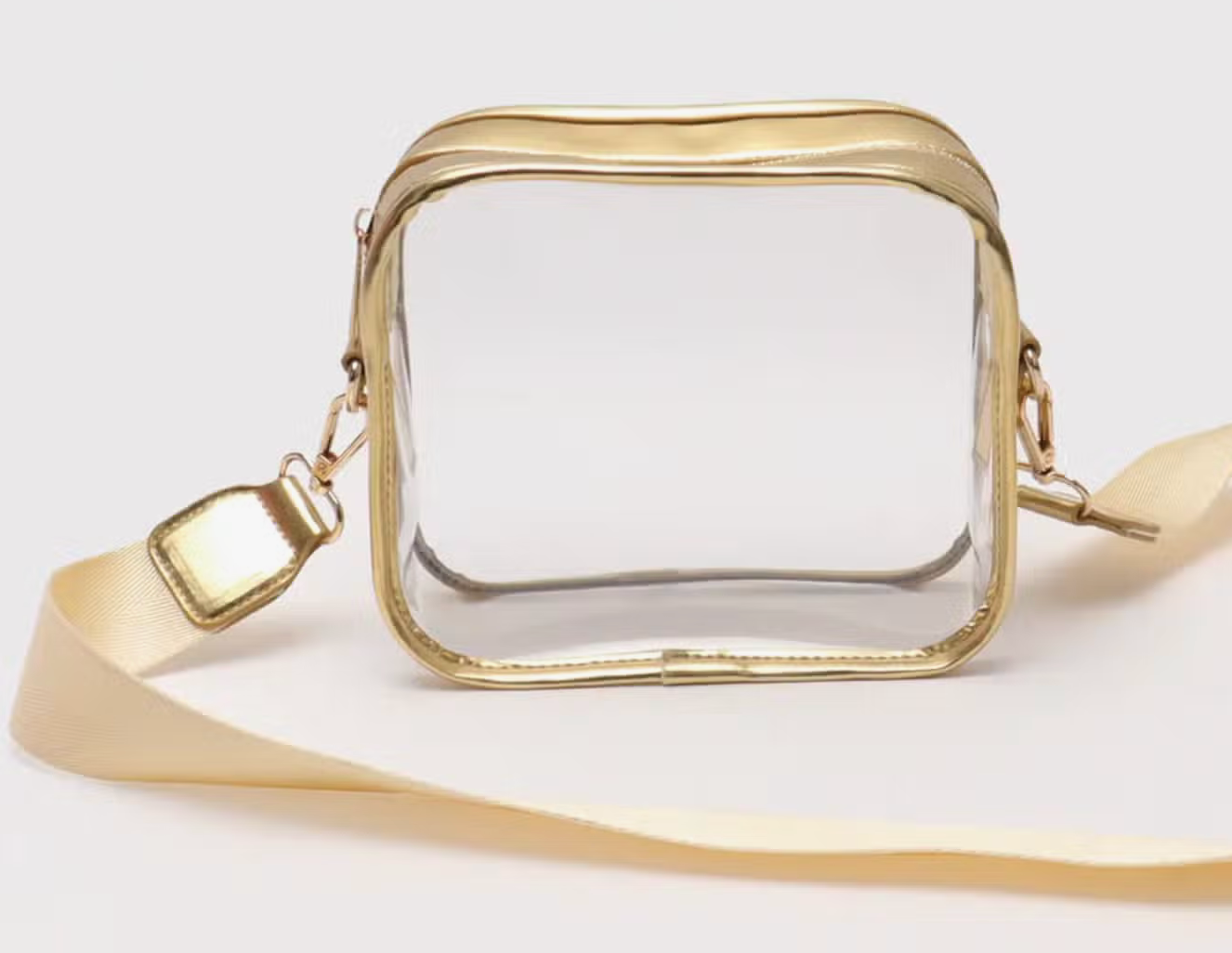 Clear Crossbody Bag Gold