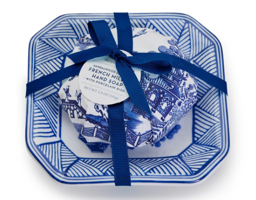 Blue Willow Sandalwood Soap/Tray