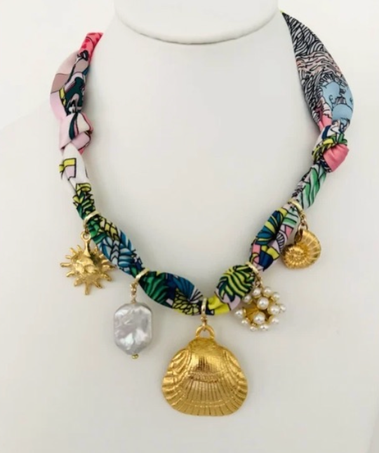 5 Charm Shell Twilly Necklace