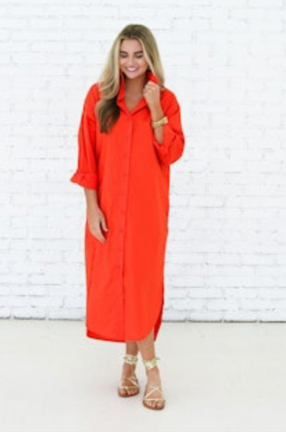 Piper Dress Long Orange