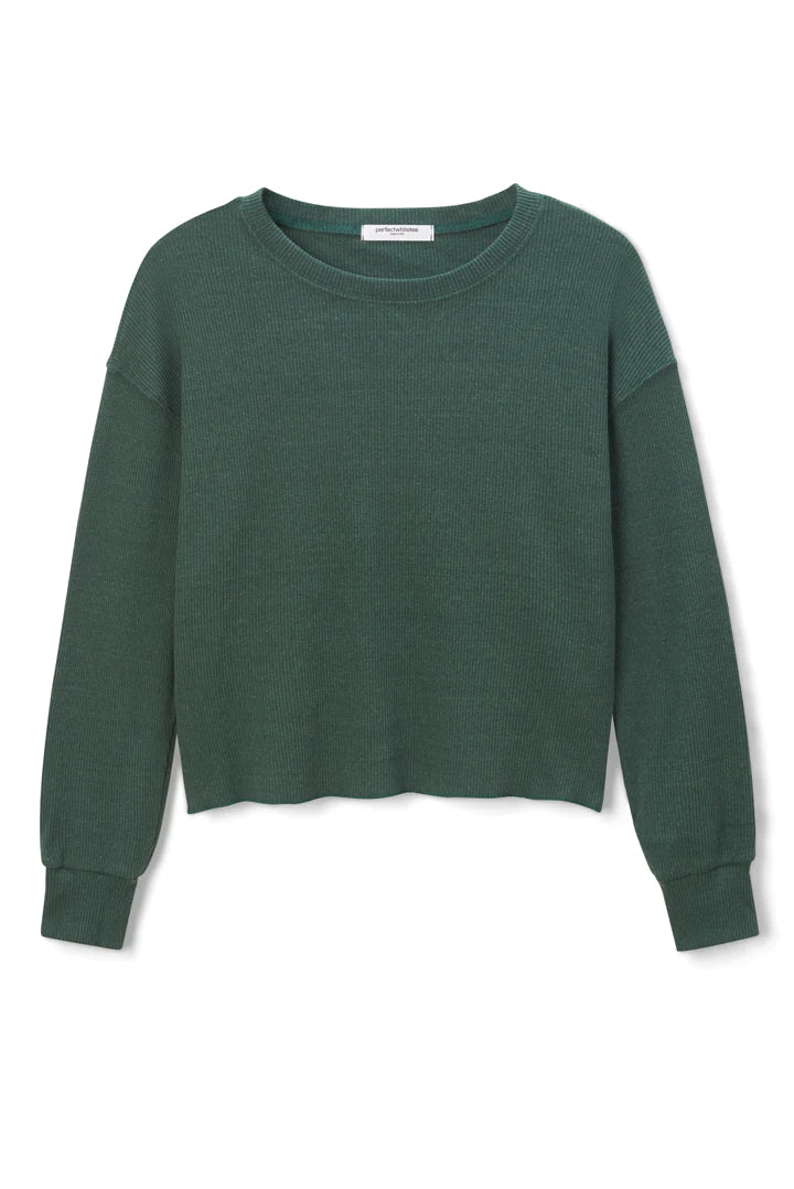 Cozy Ribbed Pullover Pine