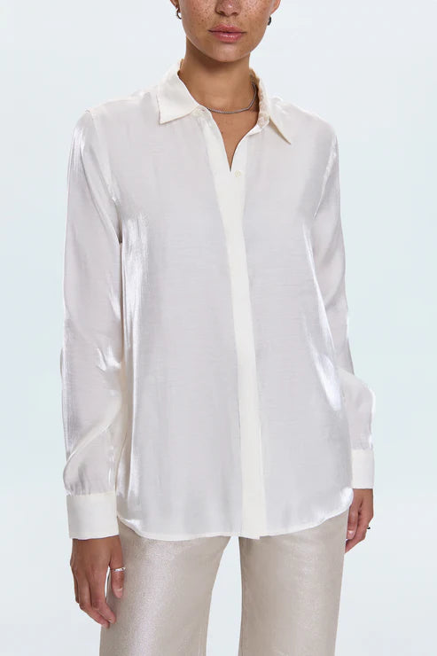 Tilda Long Sleeve Button Up Ecru