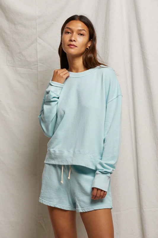 French Terry Pullover Sweatshirt Iced Aqua