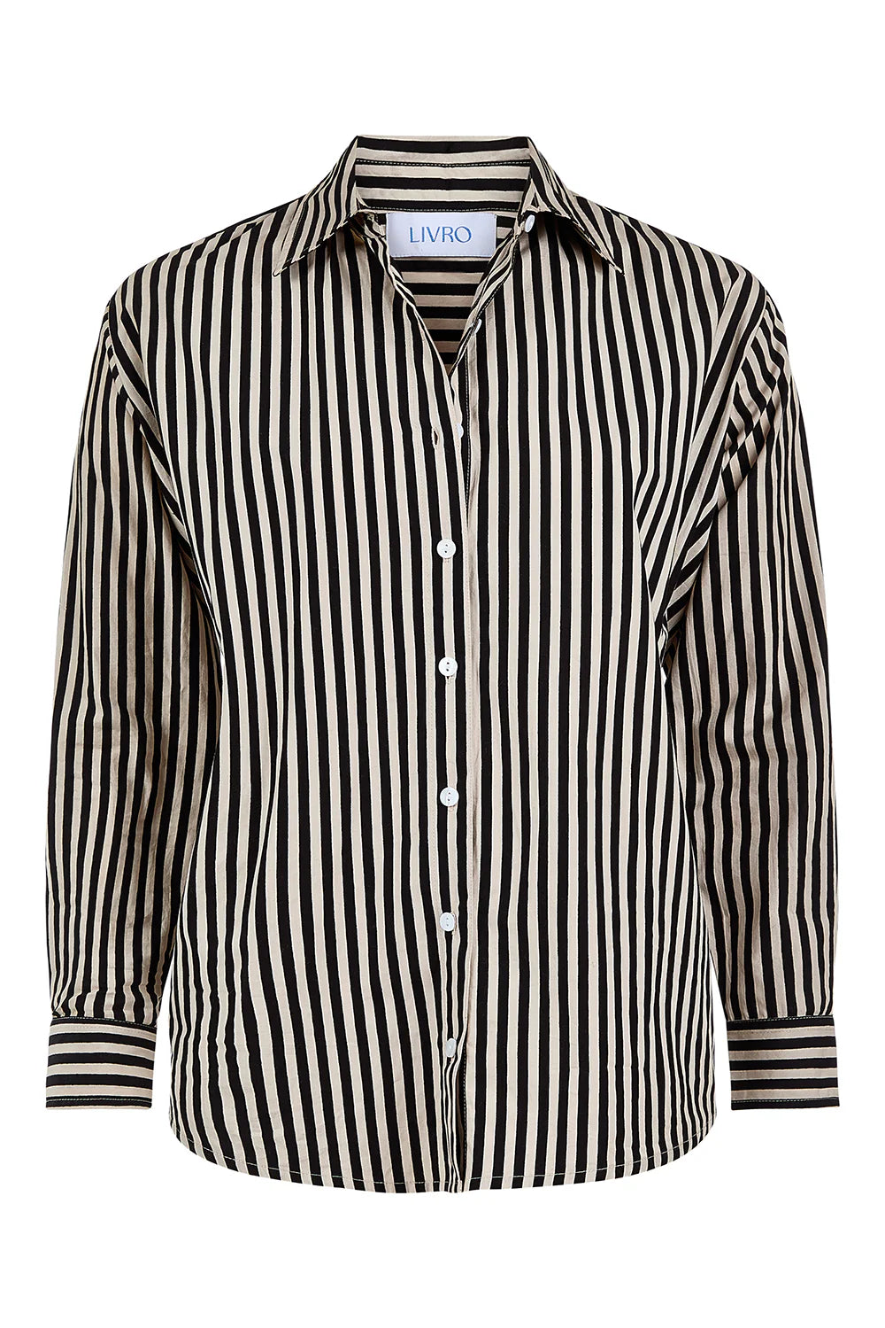 The Boyfriend Shirt Ganache Pinstripe