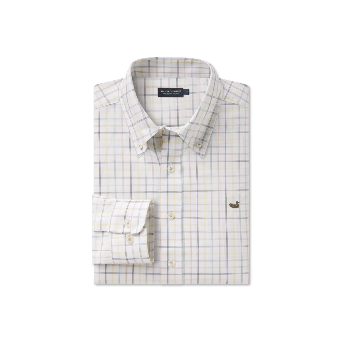 Chateau Windowpane Dress Shirt Dark Olive & Burnt Taupe