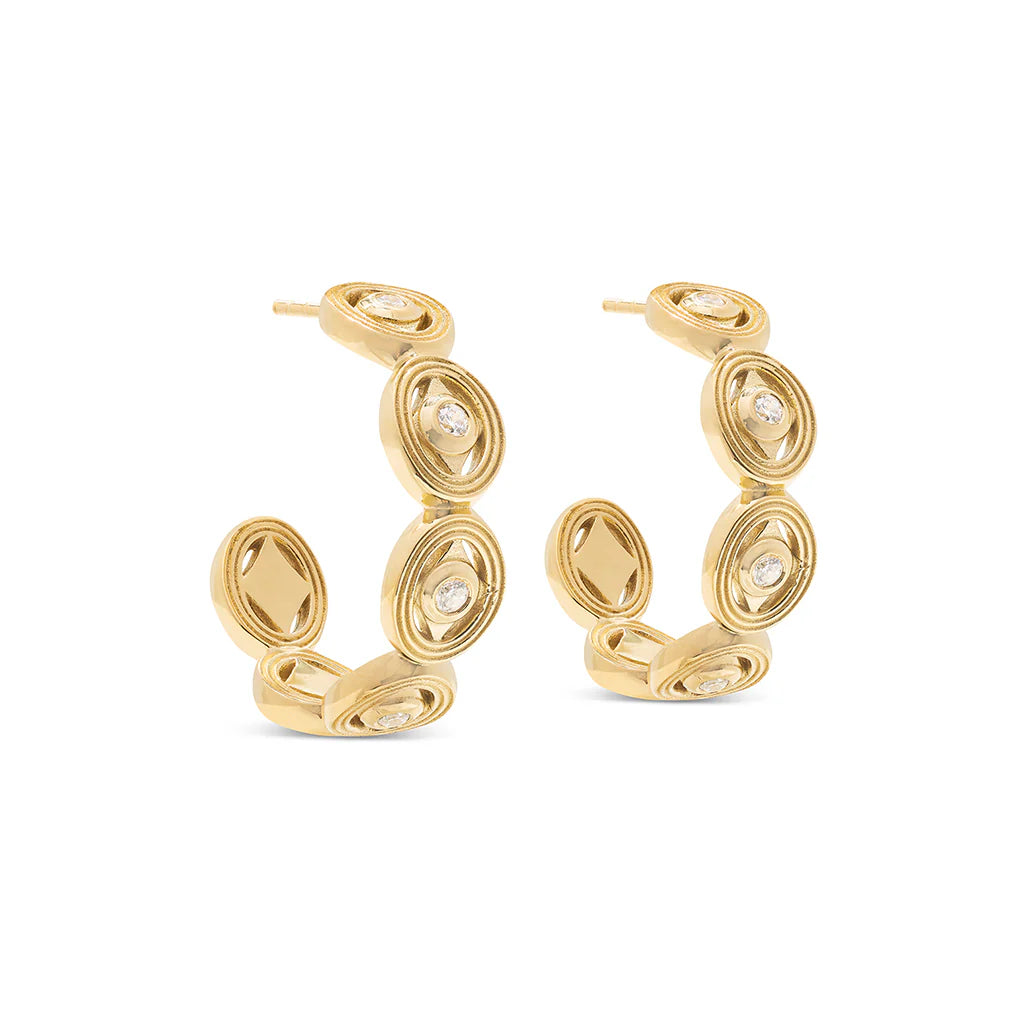 Monique Hoop Earrings in Gold Cubic Zirconia