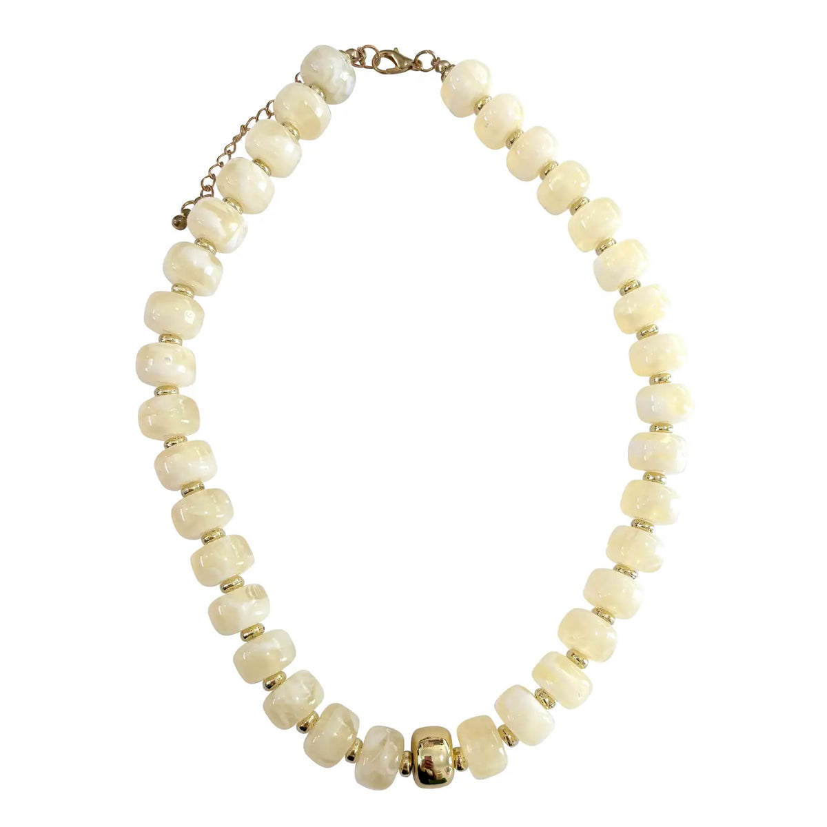 Rachel Chunky Beaded Necklace Cream