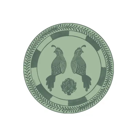 Josephine Quails Dessert Plate- 8 Pack Sage