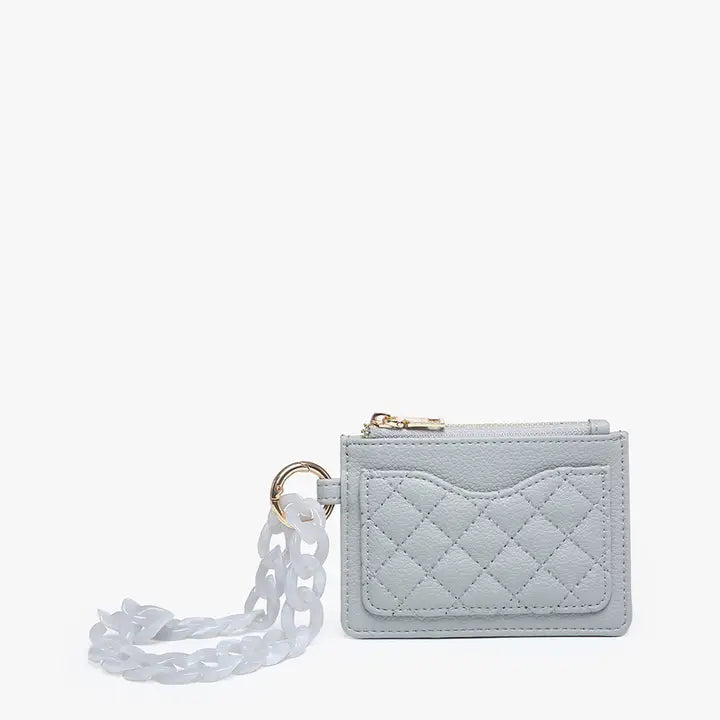 Rhodes Quilted Wallet w/ Chain Bangle Grey