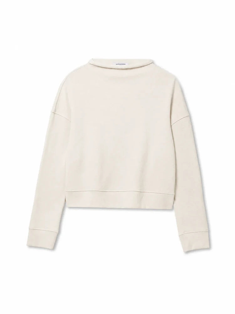French Terry Mock Neck Sweatshirt Sugar