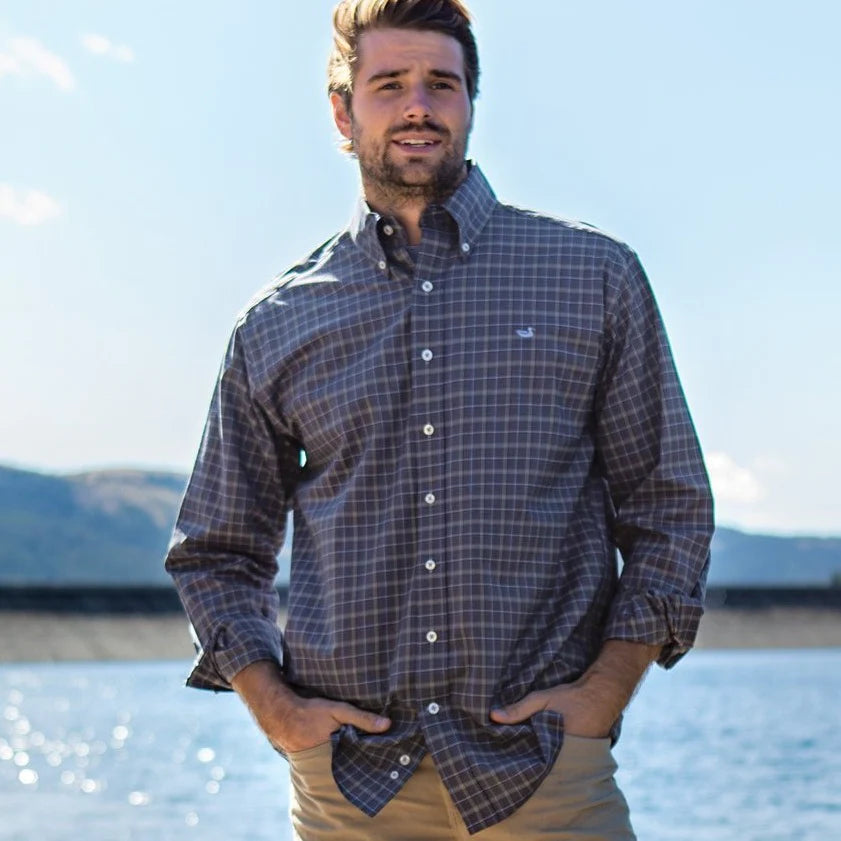 Bastrop Dress Shirt Navy/Light Blue