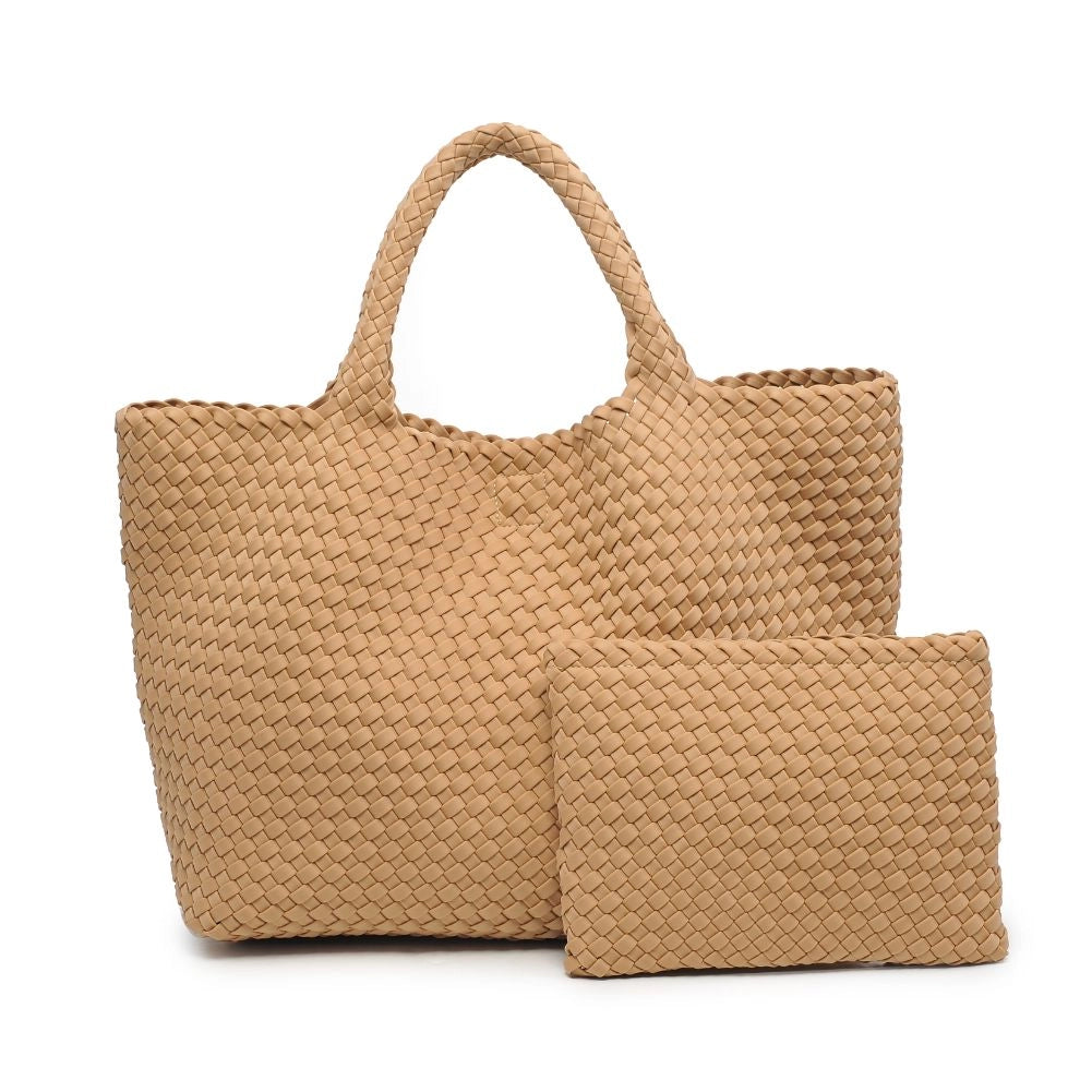 Large Woven Neoprene Tote Nude
