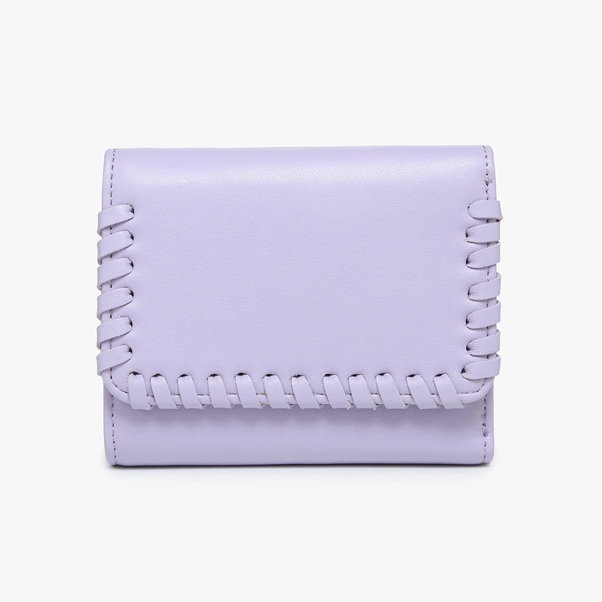 Logan Whipstitch Tri-Fold Wallet Lavender