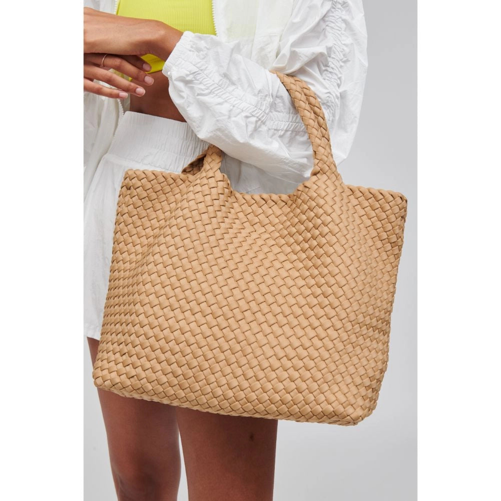 Medium Woven Neoprene Tote Nude