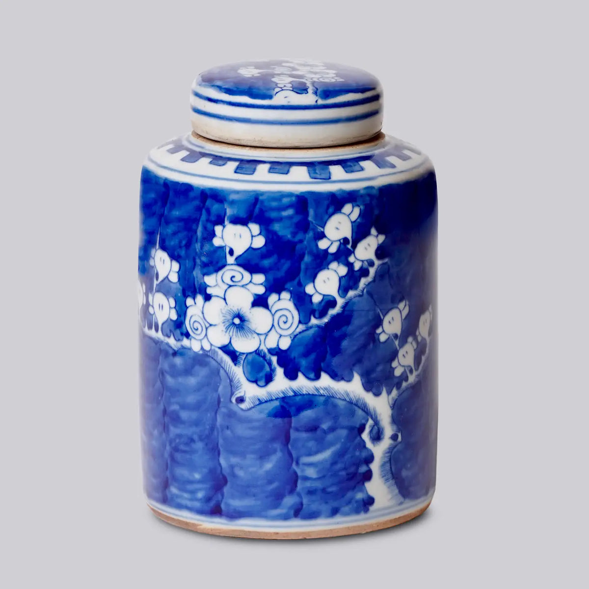 Blue and White Porcelain Plum Blossom Cylinder Caddy