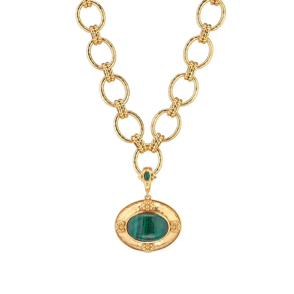 Removeable Pendant Necklace, 16"+2" Malachite