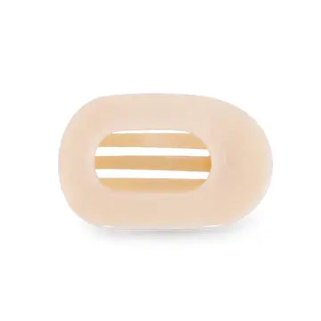 Almond Beige Small Flat Round Clip