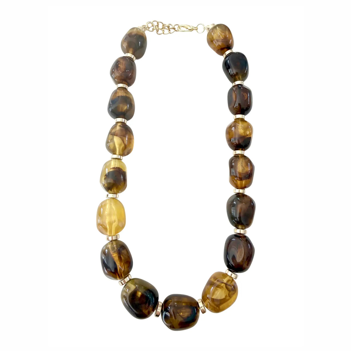 Amber Beaded Necklace Tortoise