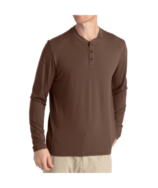 Bamboo Flex Long Sleeve Henley Mustang