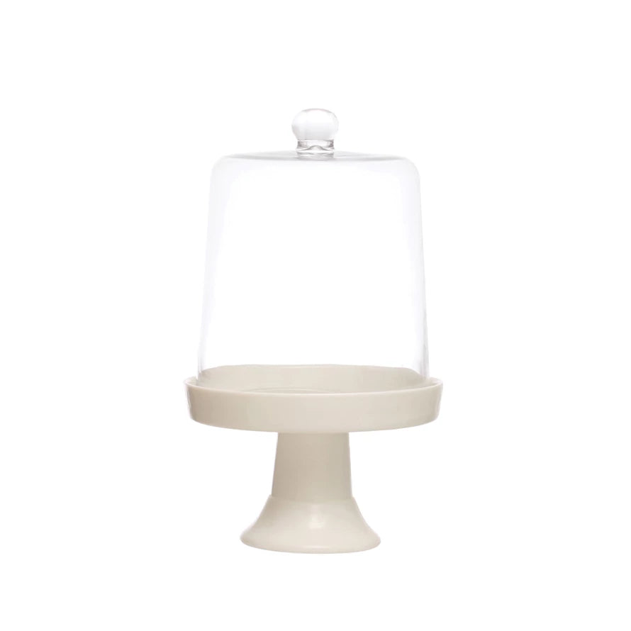 White Glass Cake Stand