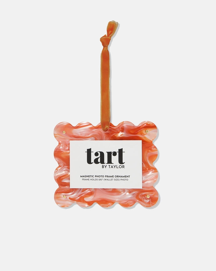Orange Marbled Frame Ornament
