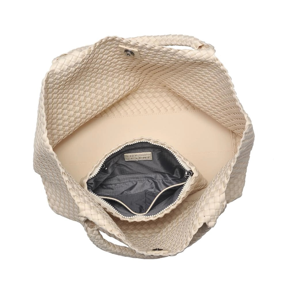 Large Woven Neoprene Tote Cream