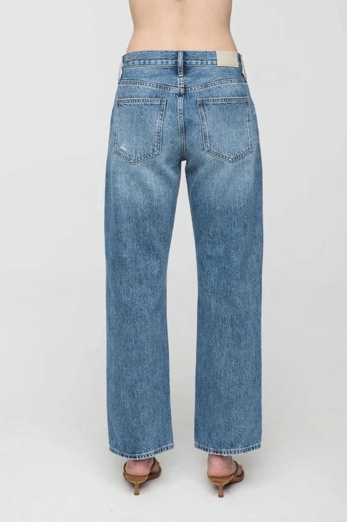 Lexi Mid Rise Bowed Straight Jean Distance