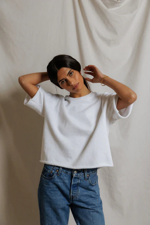 French Terry SS Lose Sweatshirt White