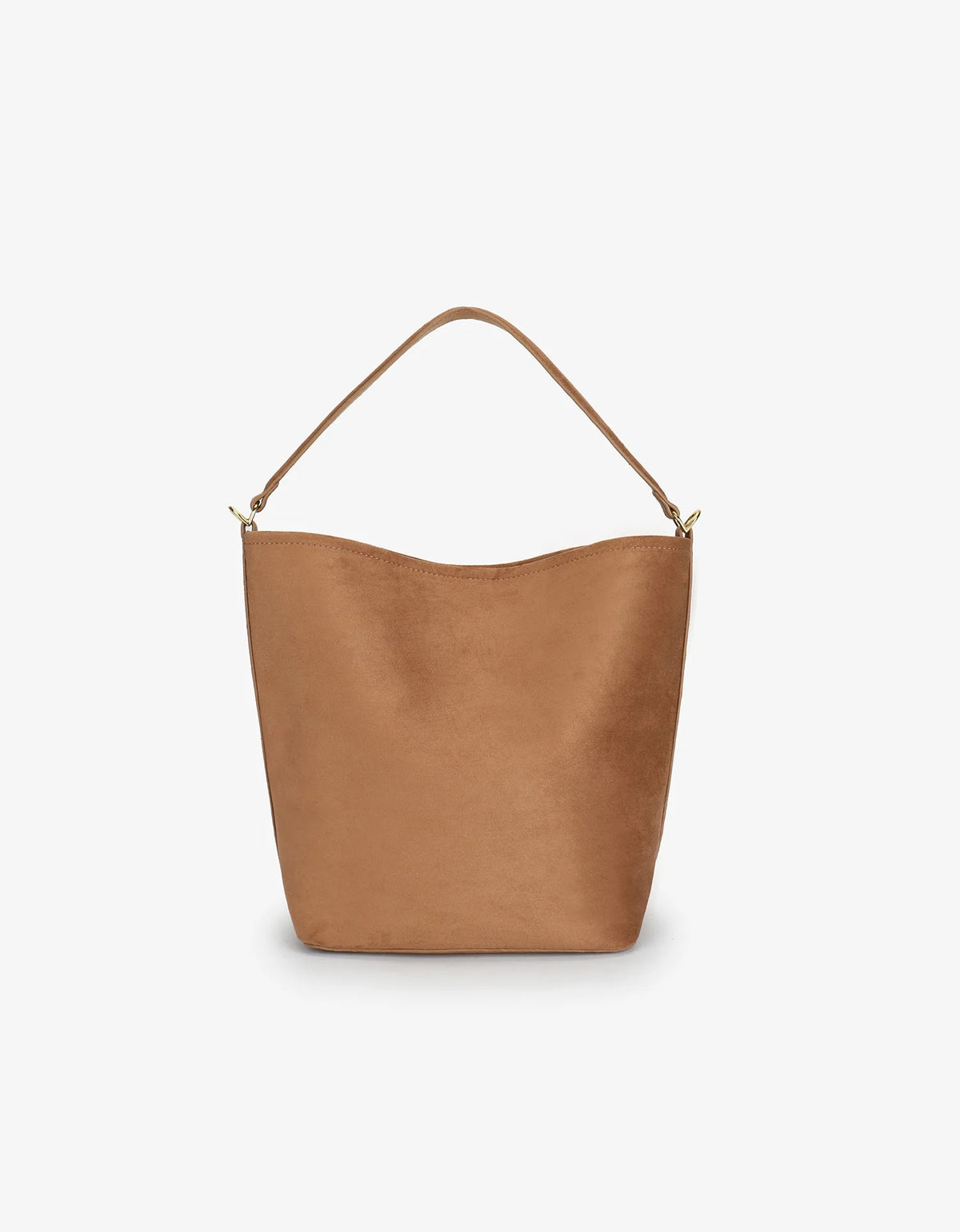 Feigh Shoulder Faux Suede Camel