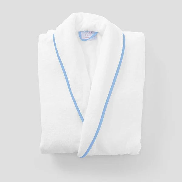 Women’s Long Signature Robe French Blue on White