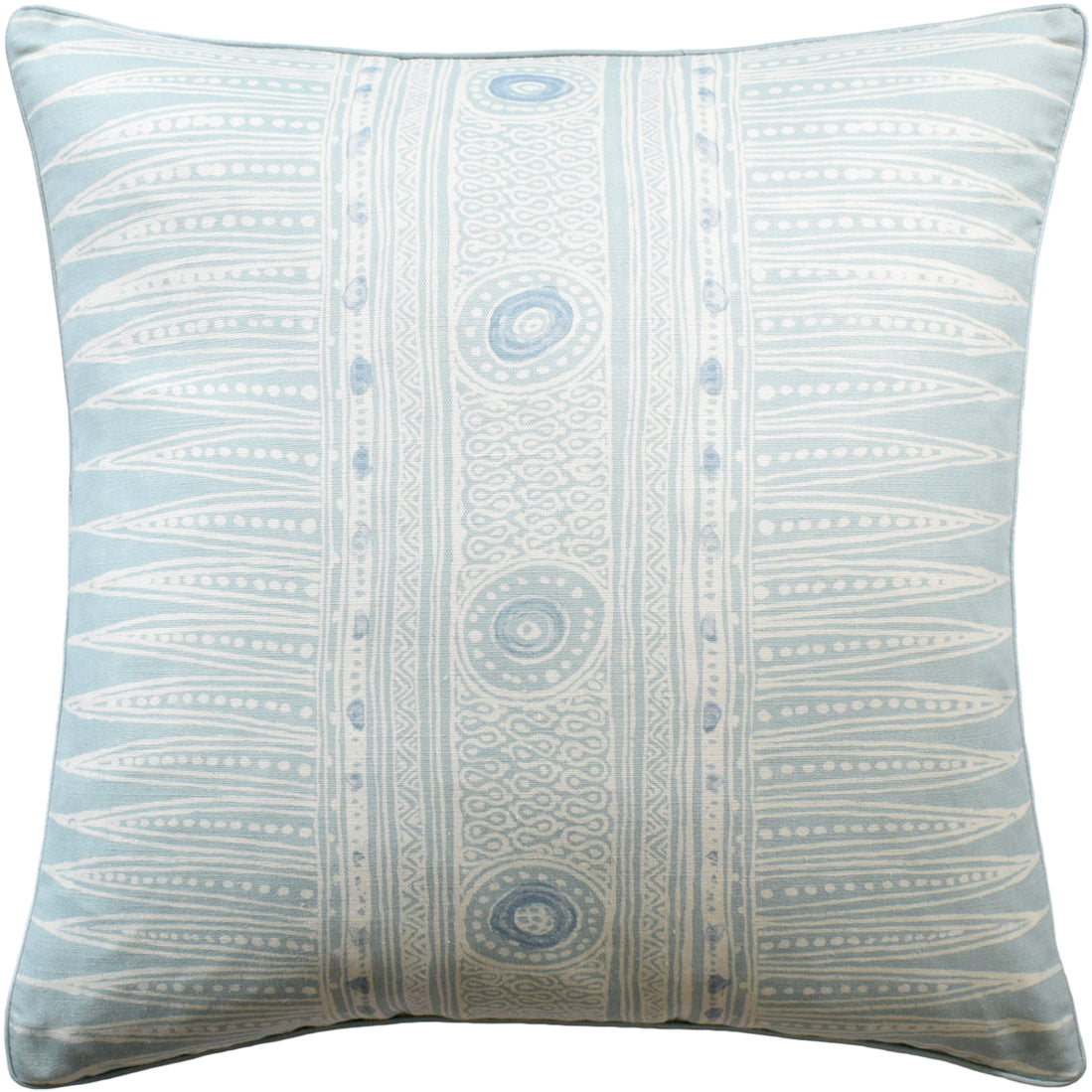 22x22 Pillow Indian Zag Aqua