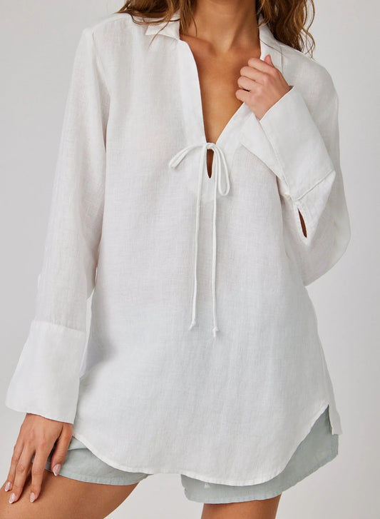 Tie Neck Tunic White
