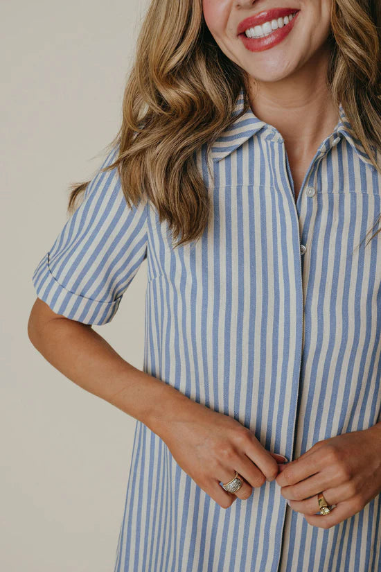 Demi Dress Blue Stripe