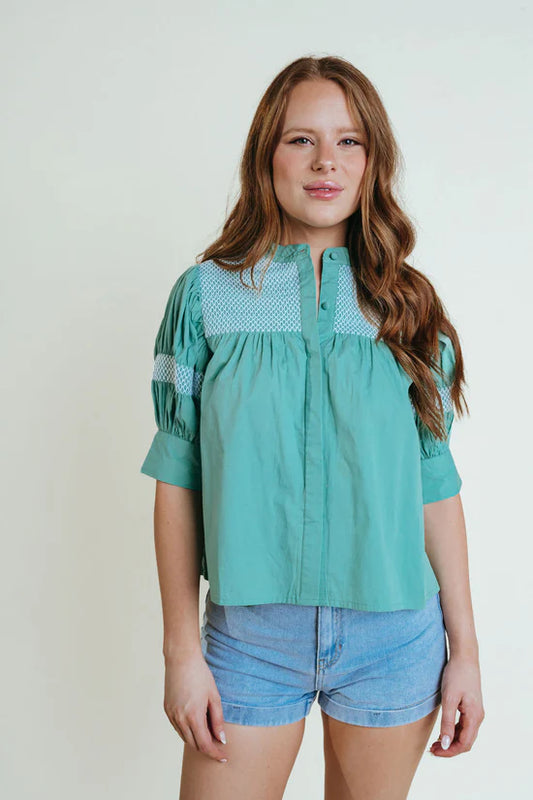 Sutton Blouse Aqua